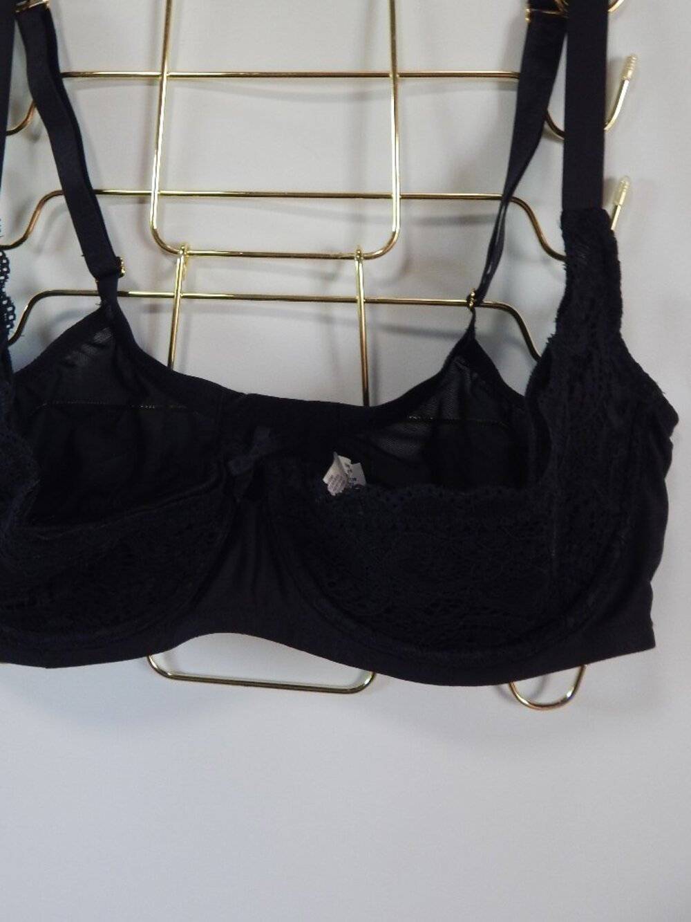 Cacique Black Lace Quater Cup Sexy Bra Size 36DDD - Picture 2 of 7